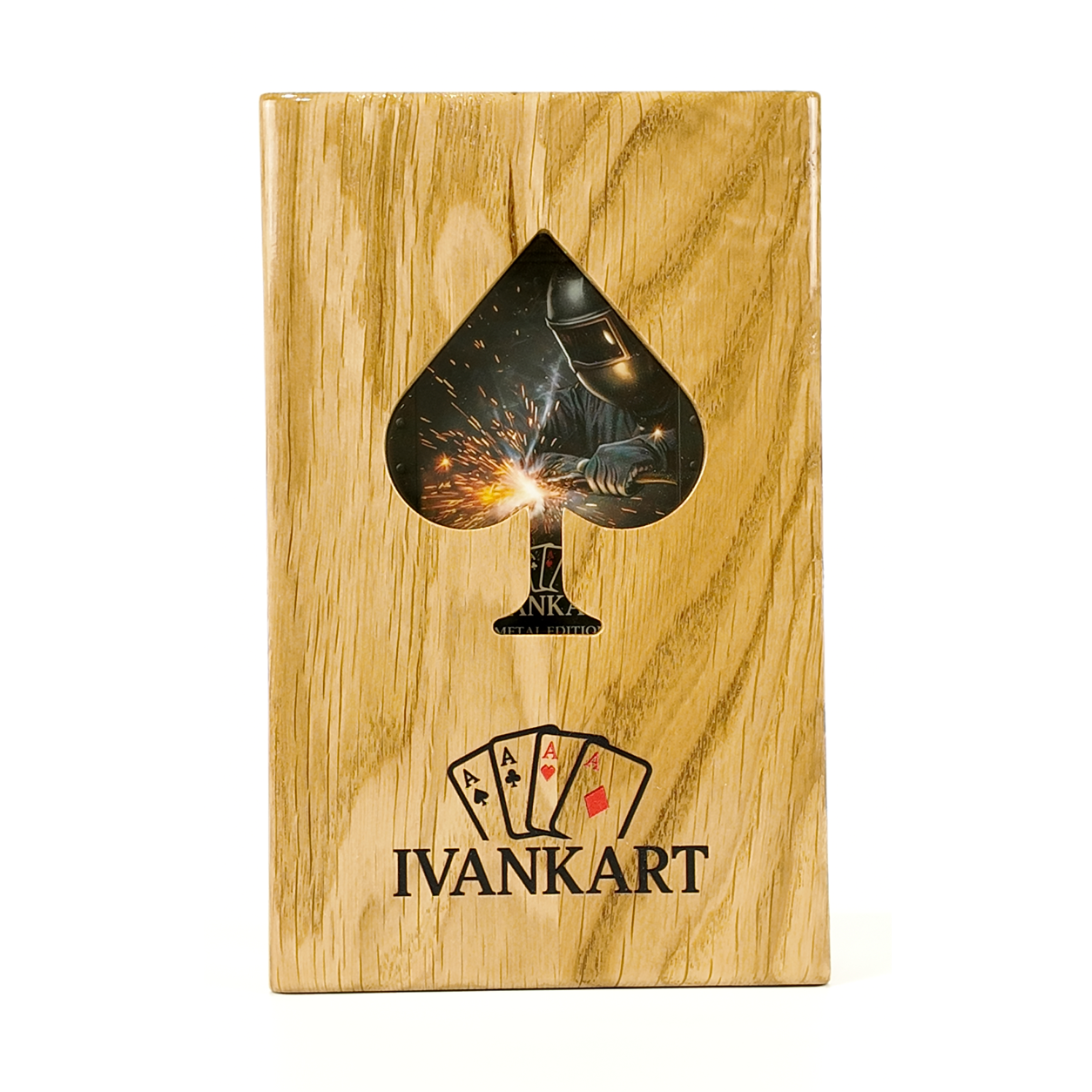 Eiken Displaydoos voor speelkaarten (één deck)