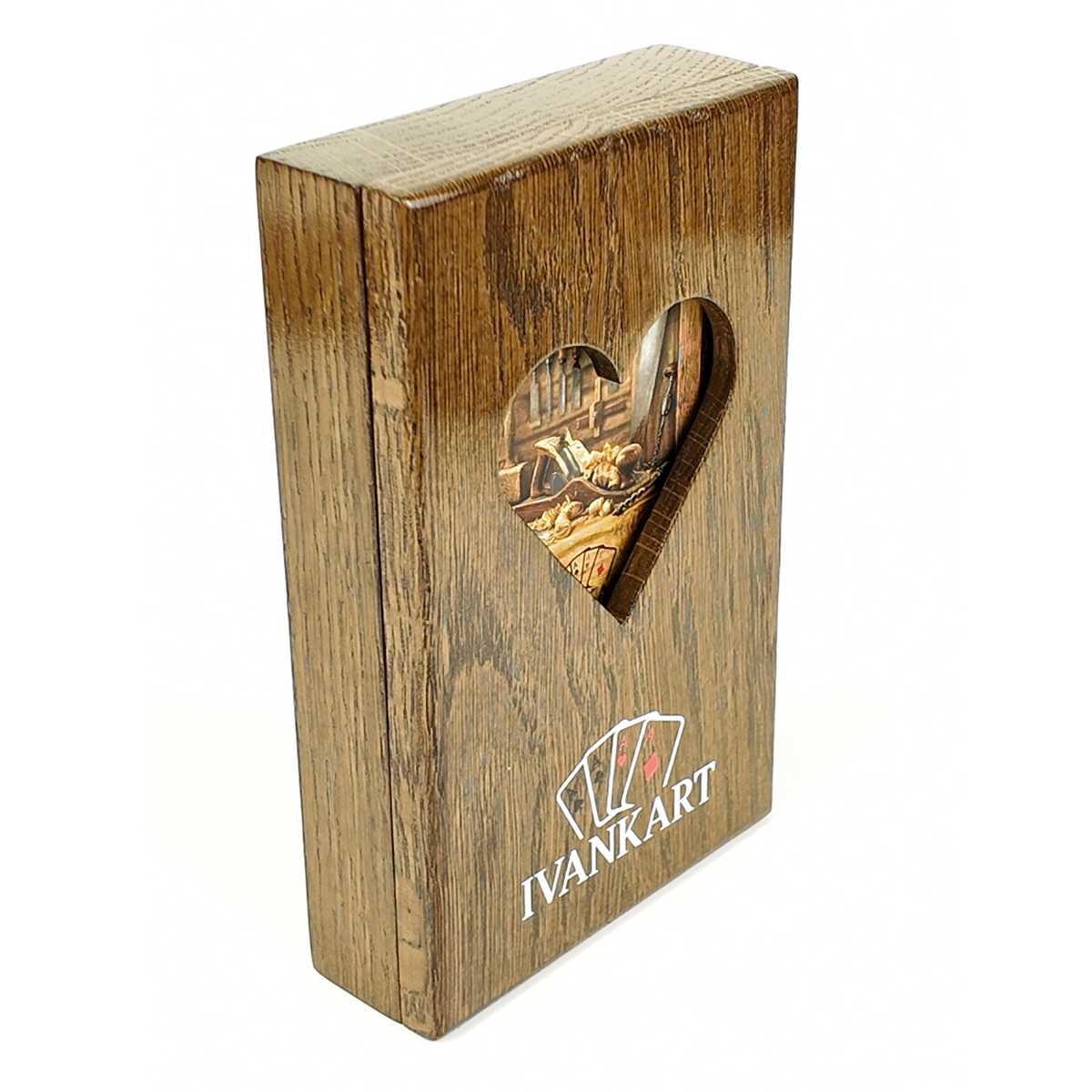 Eiken Displaydoos voor speelkaarten (één deck)