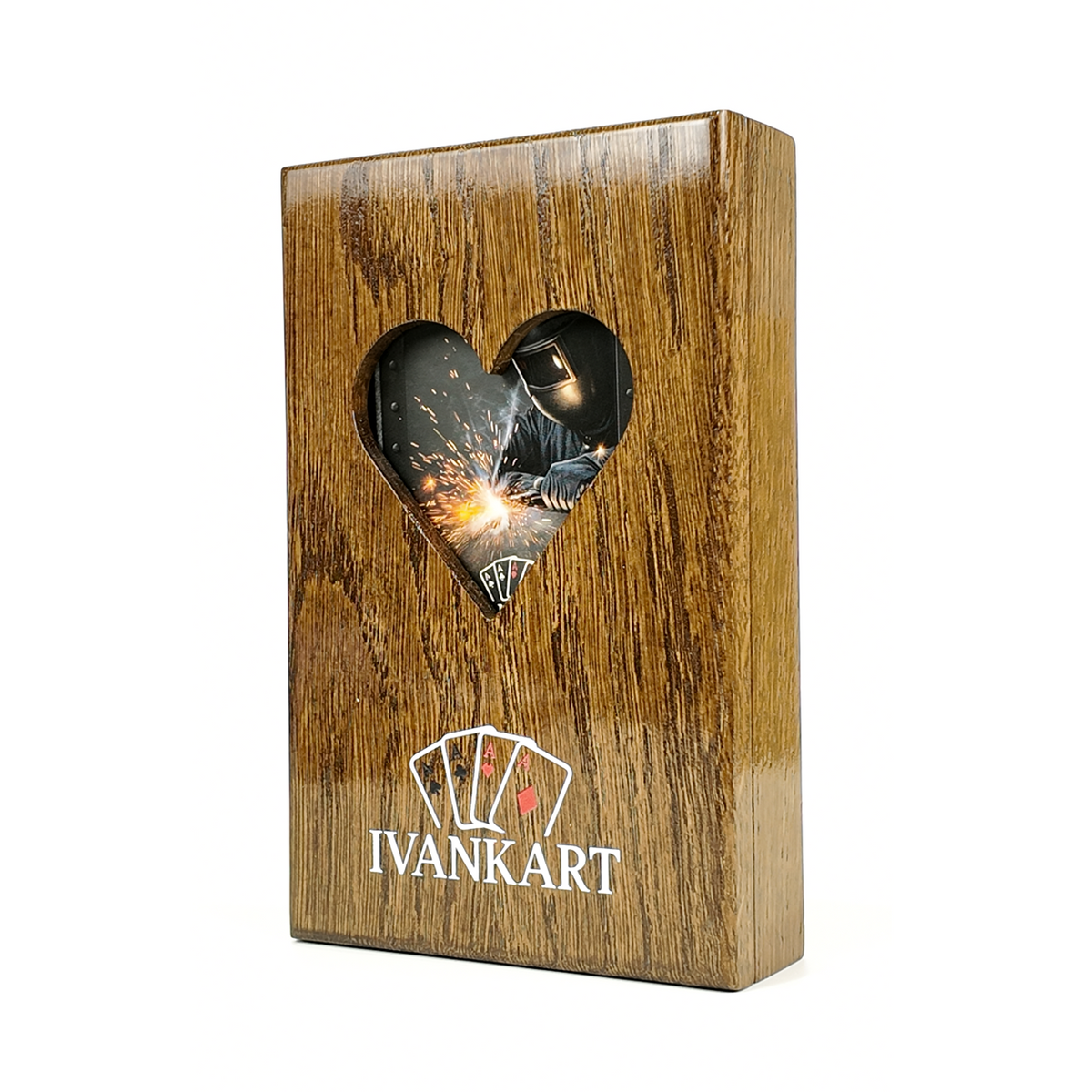 Eiken Displaydoos voor speelkaarten (één deck)