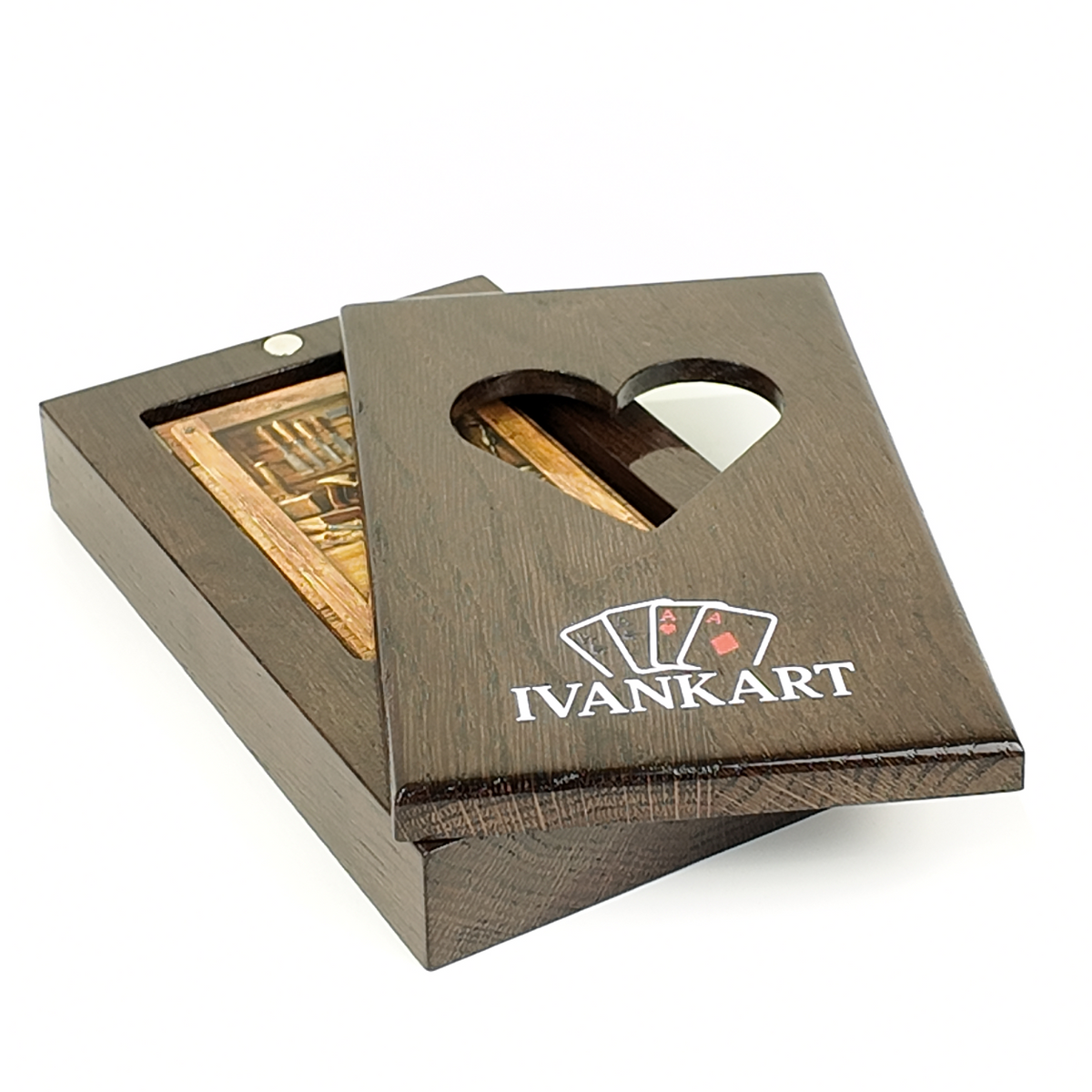 Eiken Displaydoos voor speelkaarten (één deck)