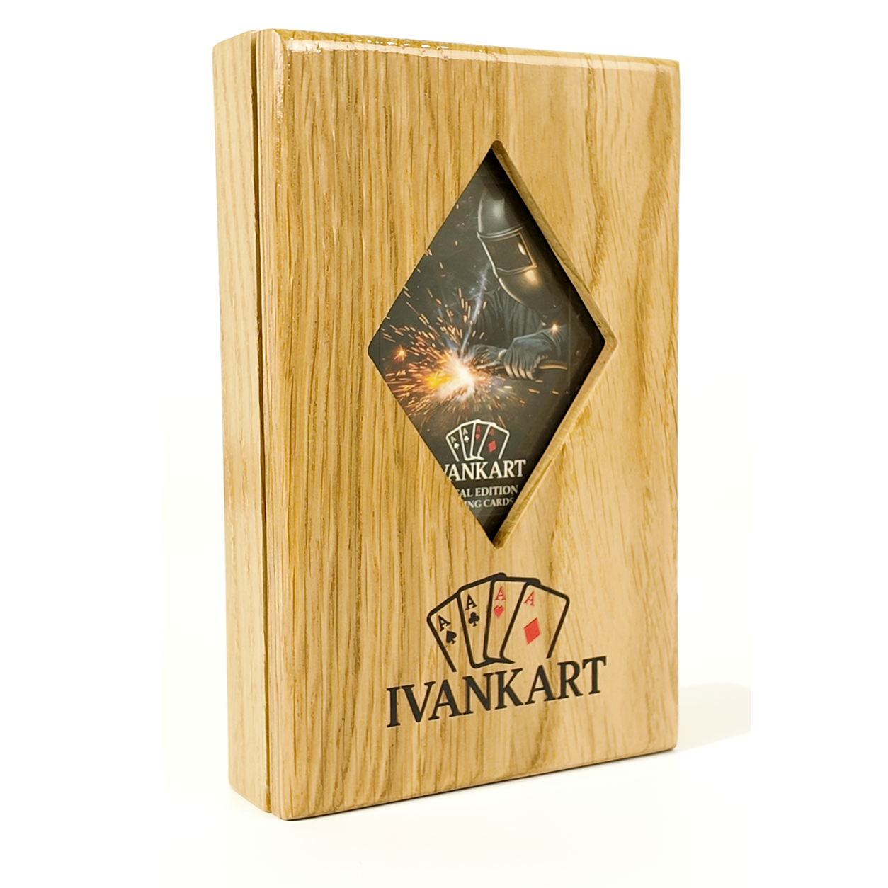Eiken Displaydoos voor speelkaarten (één deck)