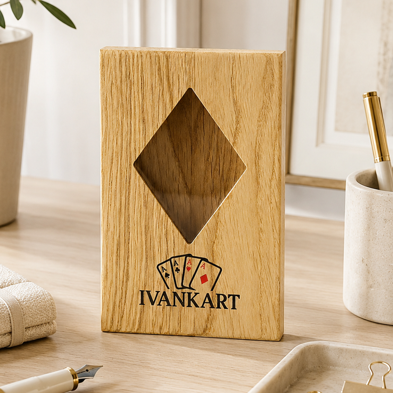 Eiken Displaydoos voor speelkaarten (één deck)