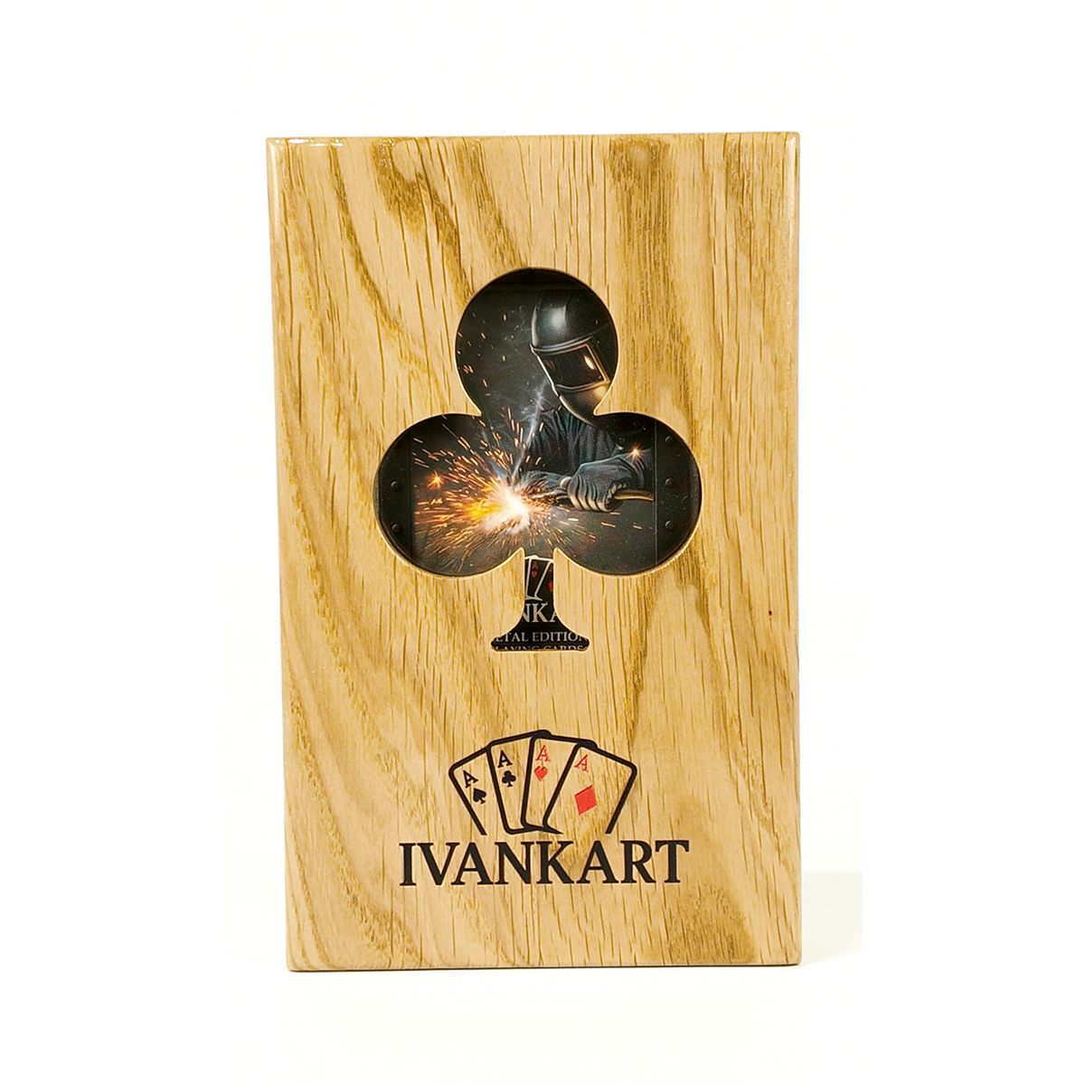 Eiken Displaydoos voor speelkaarten (één deck)