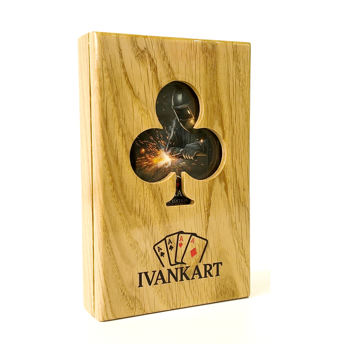 Eiken Displaydoos voor speelkaarten (één deck)