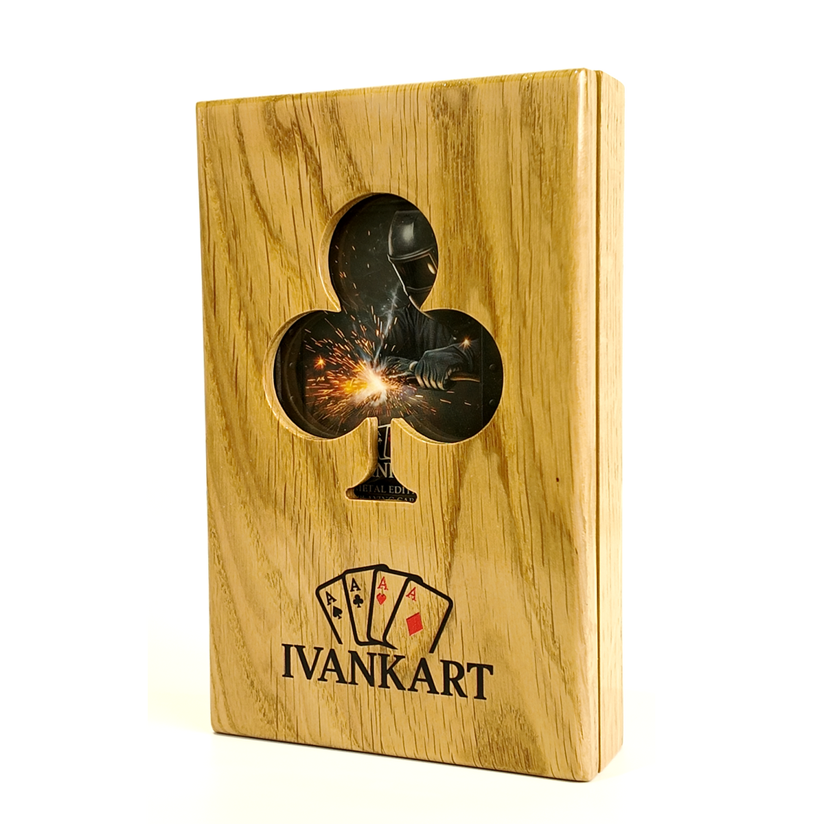 Eiken Displaydoos voor speelkaarten (één deck)