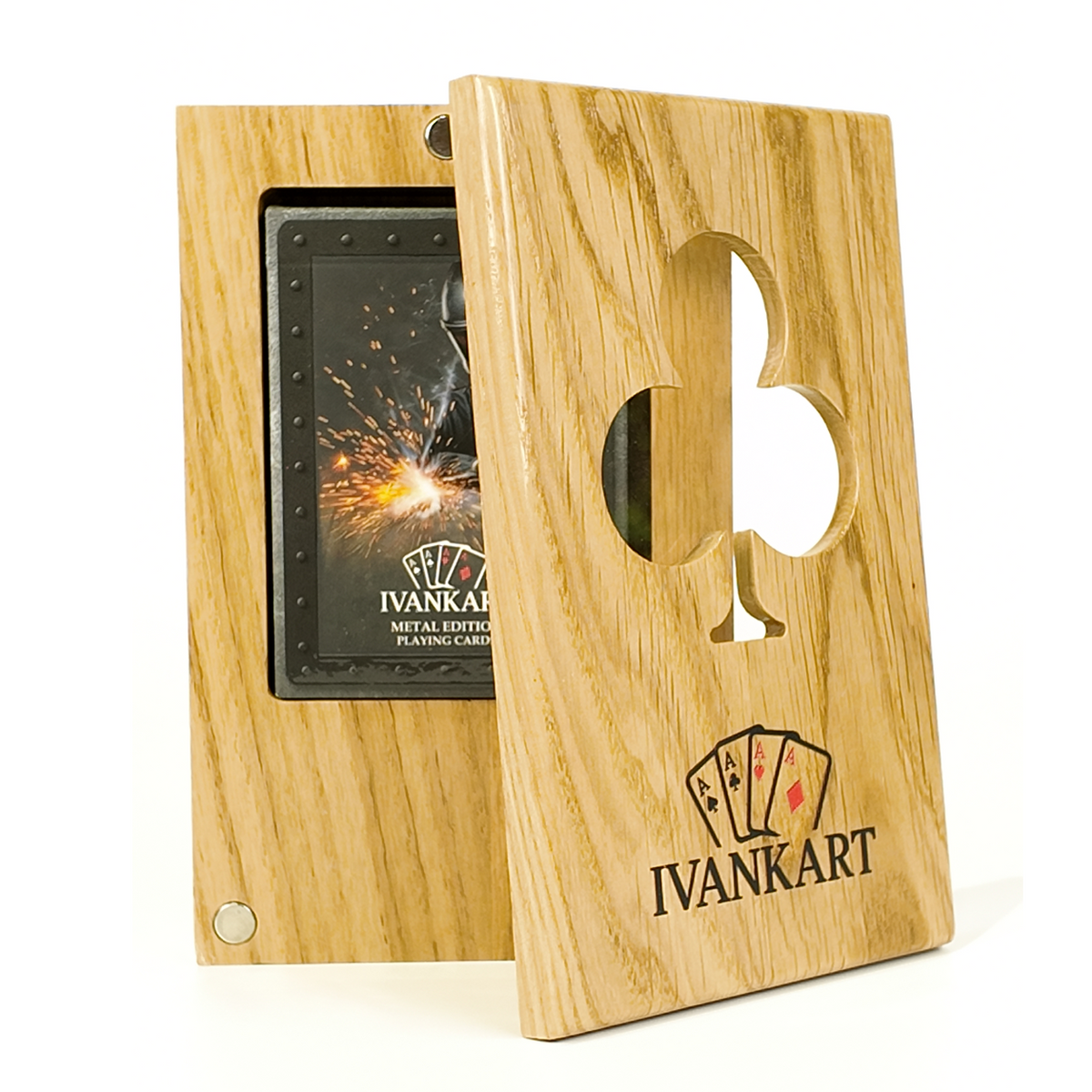 Eiken Displaydoos voor speelkaarten (één deck)