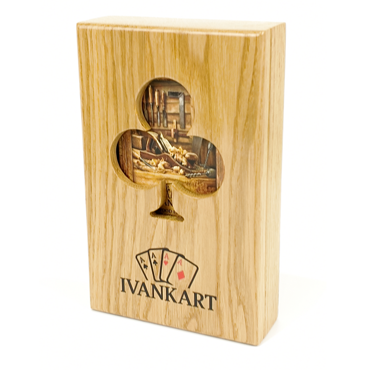 Eiken Displaydoos voor speelkaarten (één deck)