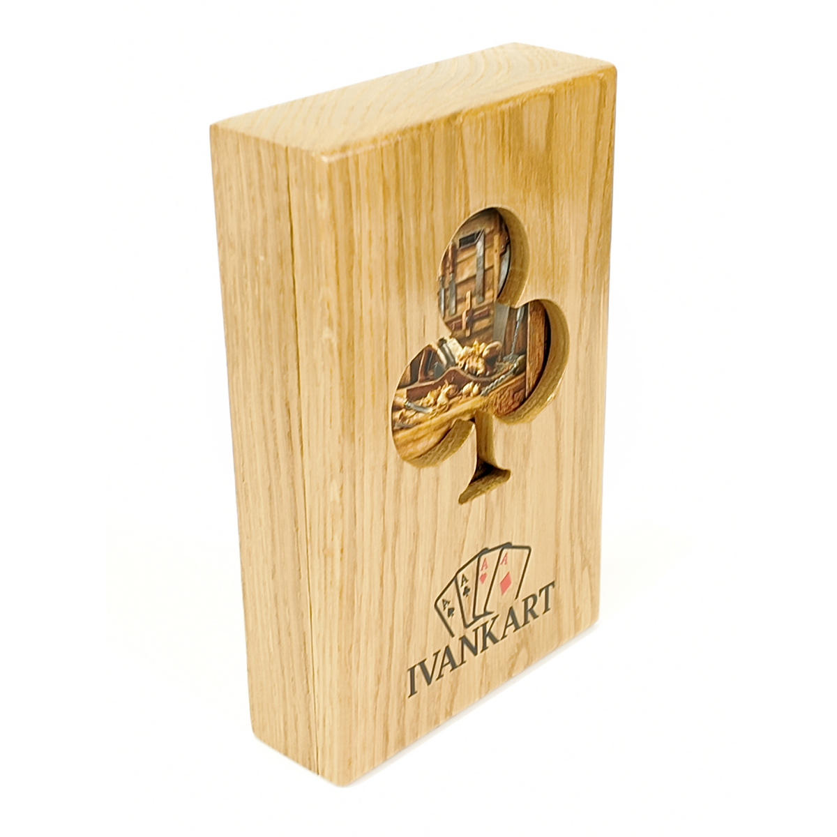 Eiken Displaydoos voor speelkaarten (één deck)