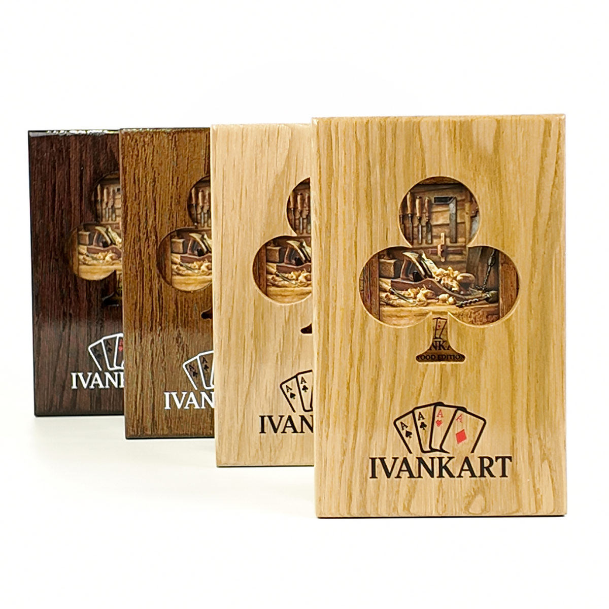 Eiken Displaydoos voor speelkaarten (één deck)