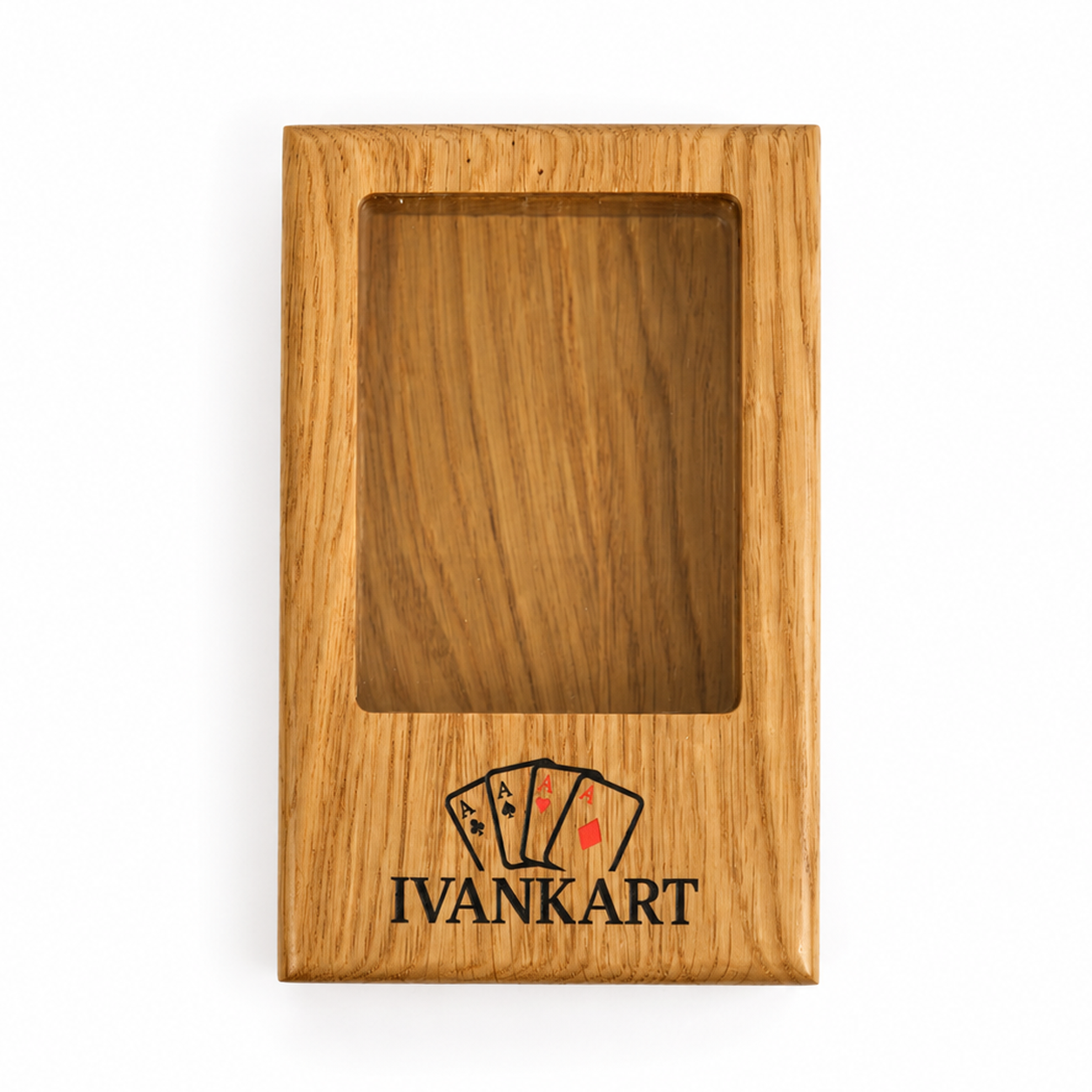Single Deck Display Oak Case for Playing Cards