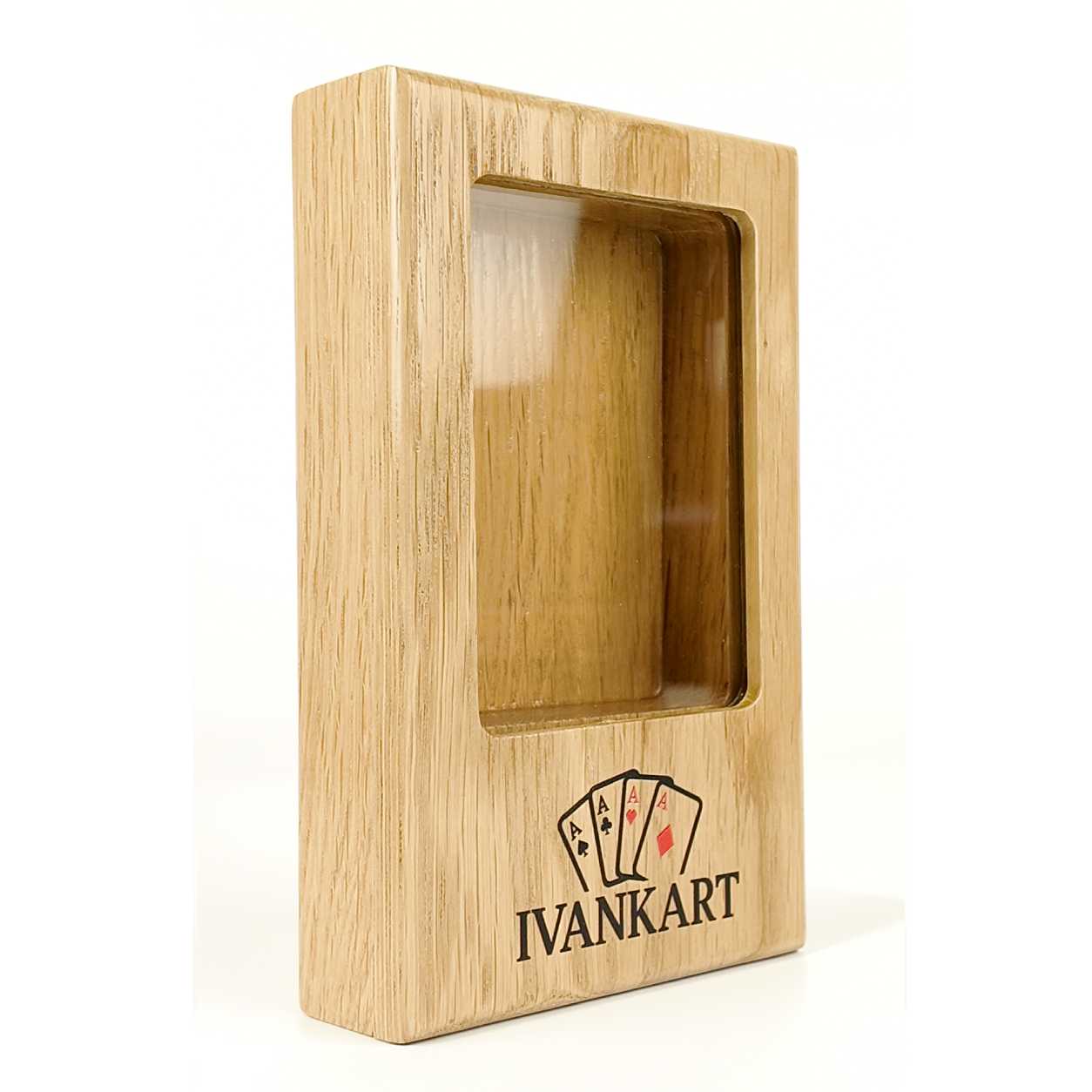 Single Deck Display Oak Case Nordic for Playing Cards