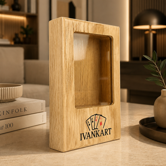 Glazier Single Deck Display Oak Case Nordic for Playing Cards
