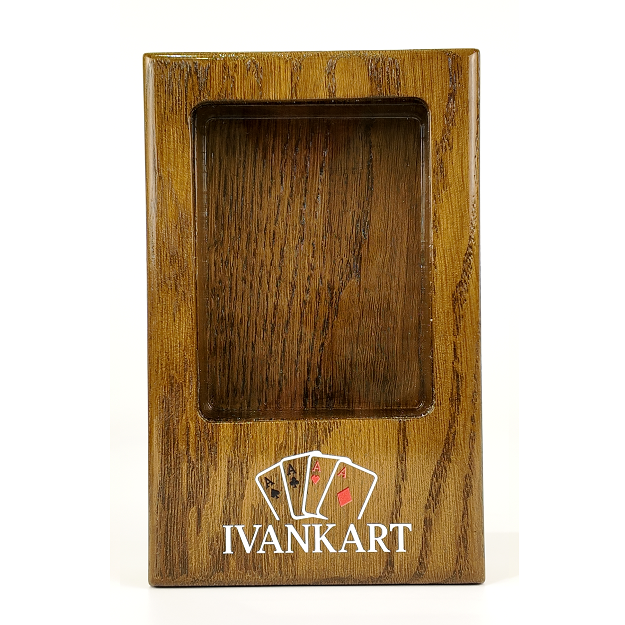 Single Deck Display Oak Case Walnut for Playing Cards