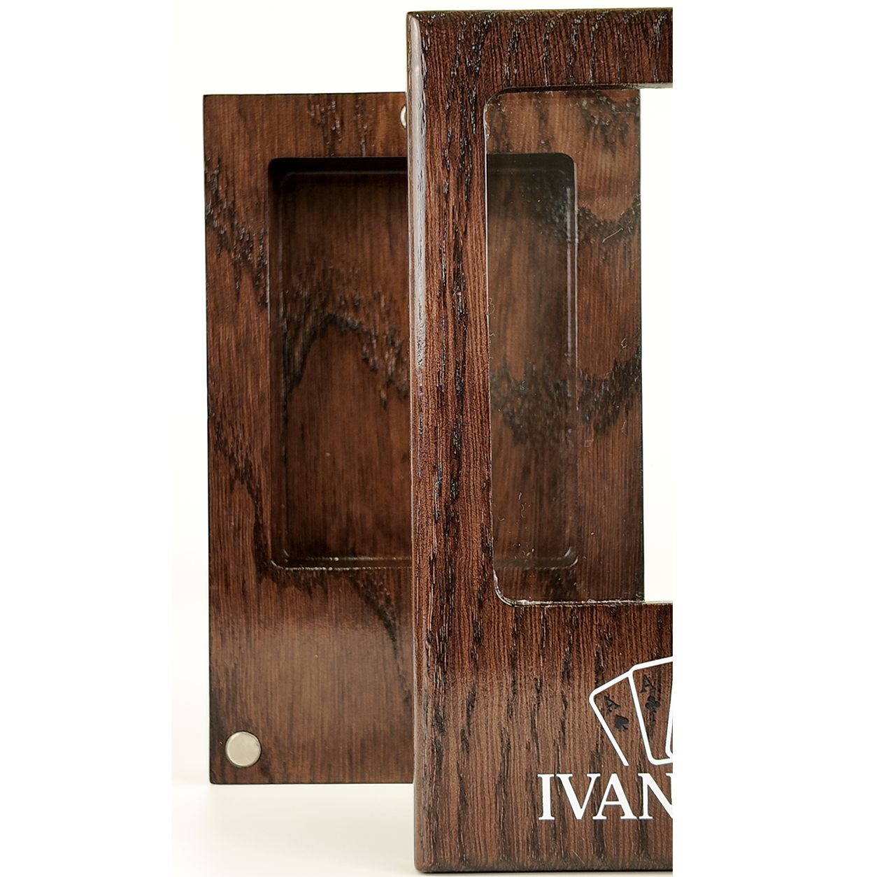 Single Deck Display Oak Case Wenge for Playing Cards