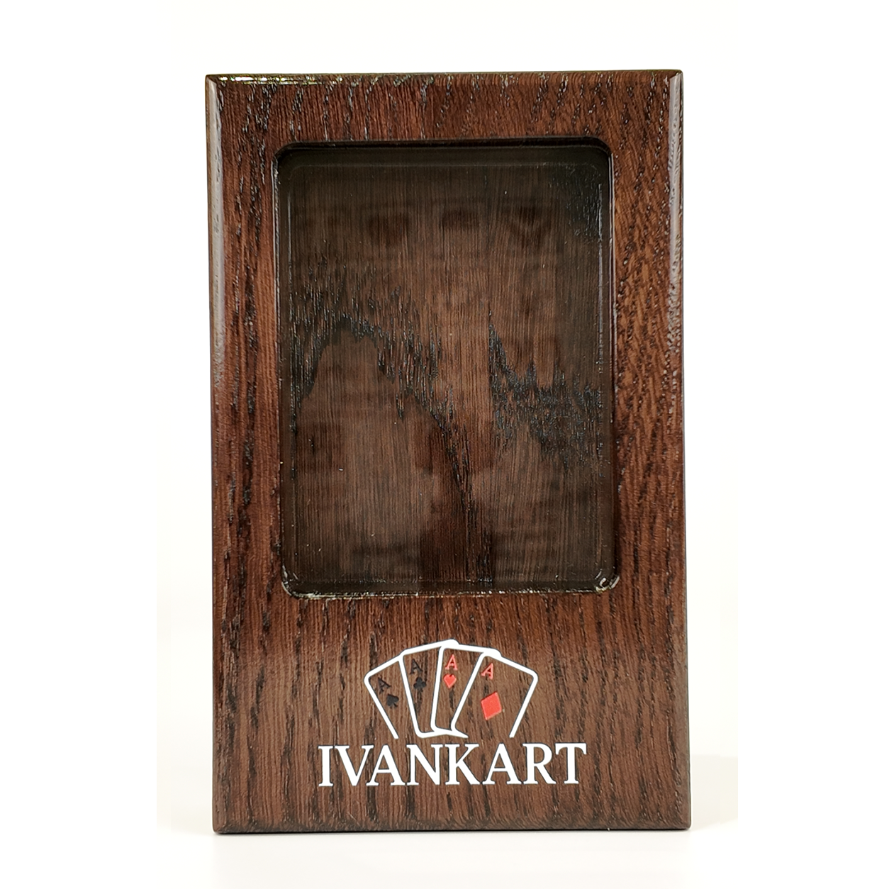 Single Deck Display Oak Case Wenge for Playing Cards