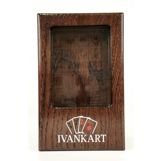 Single Deck Display Oak Case Wenge for Playing Cards