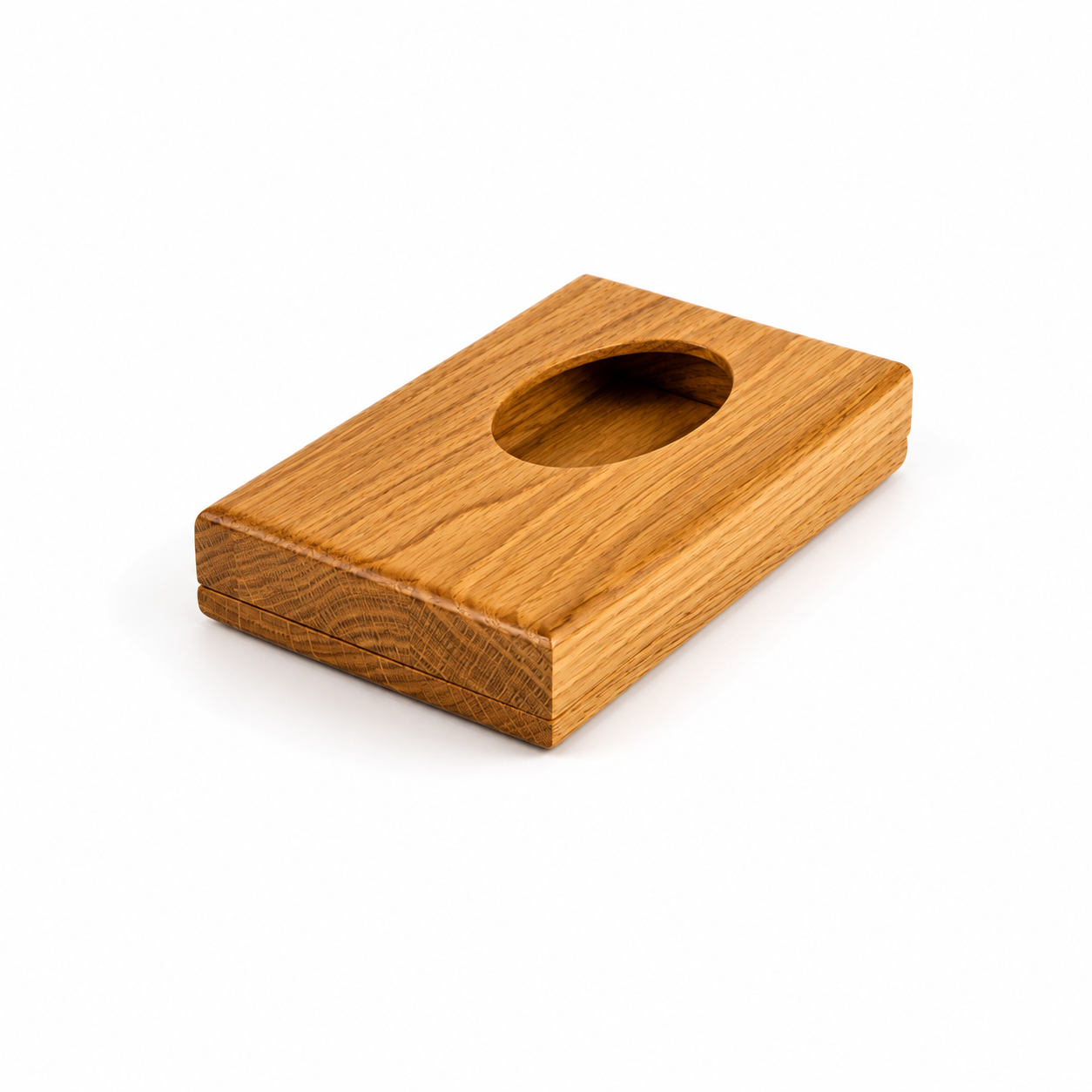 Single Deck Push-Out Oak Case for Playing Cards