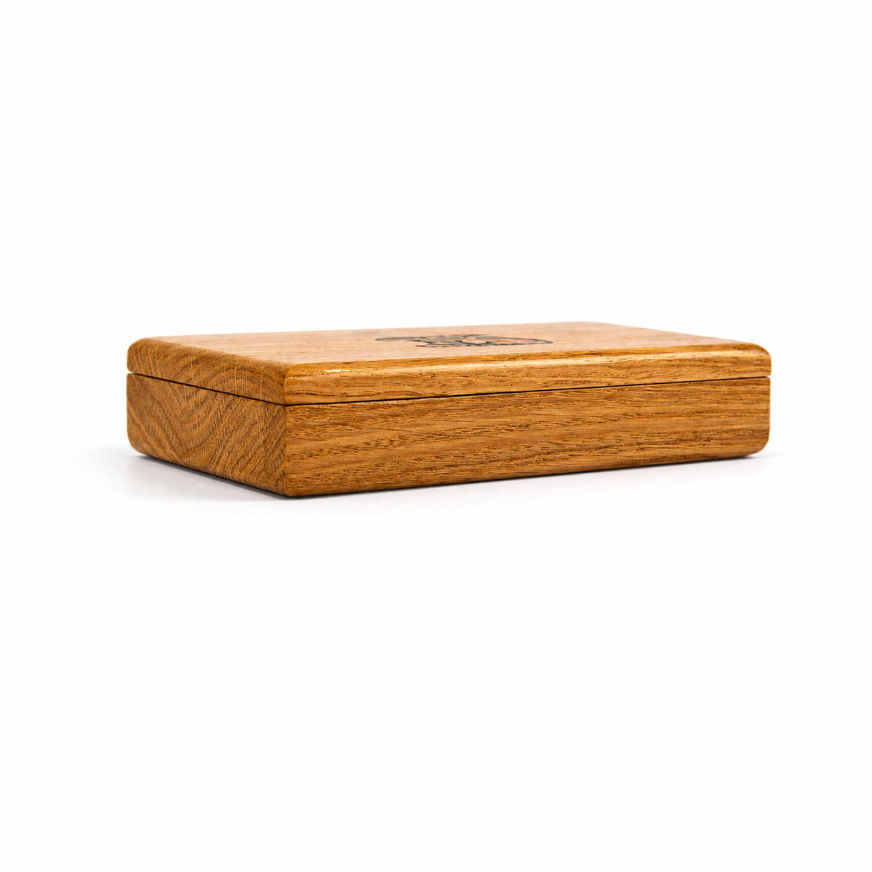 Single Deck Push-Out Oak Case for Playing Cards