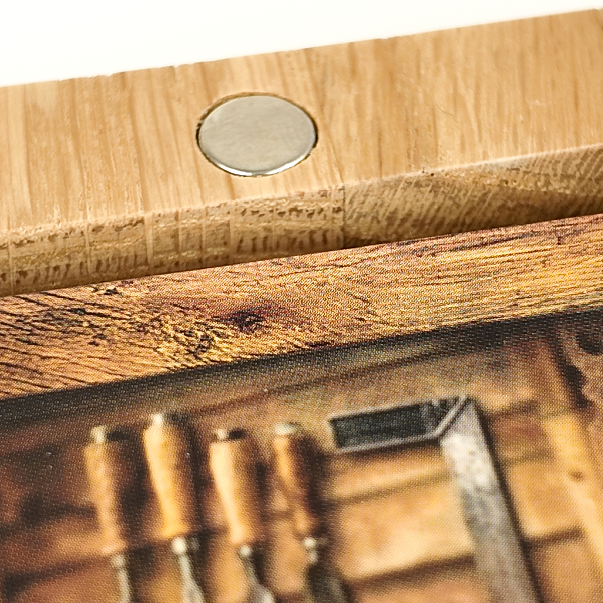 Eikenhouten etui met schuifsysteem voor speelkaarten (één deck)