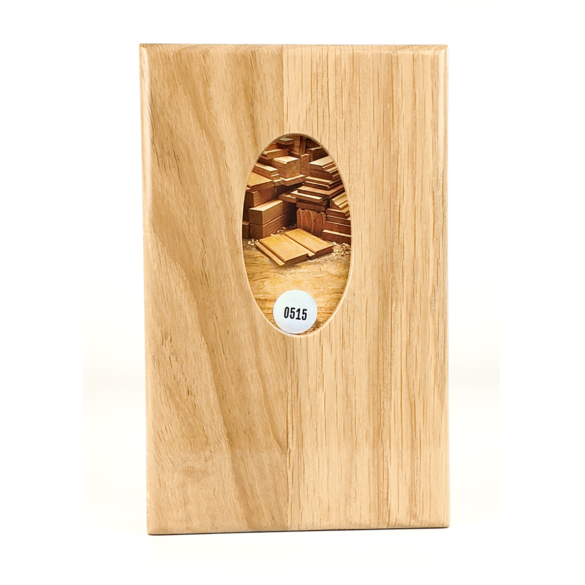 Eikenhouten etui met schuifsysteem voor speelkaarten (één deck)
