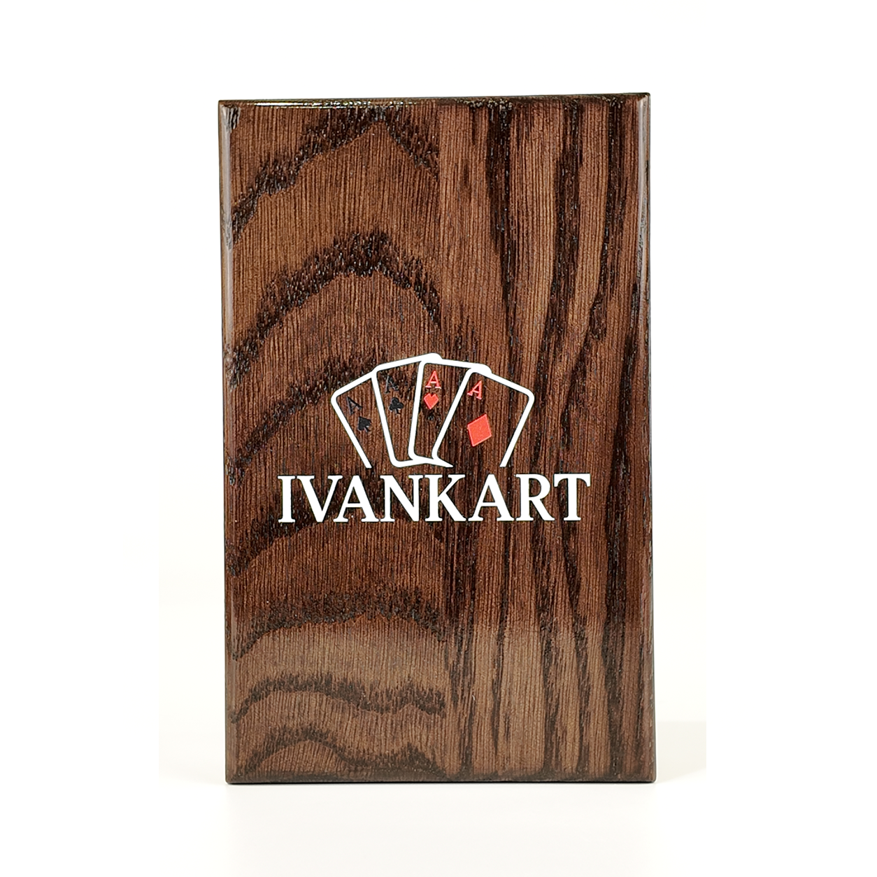 Single Deck Push-Out Oak Case Wenge for Playing Cards