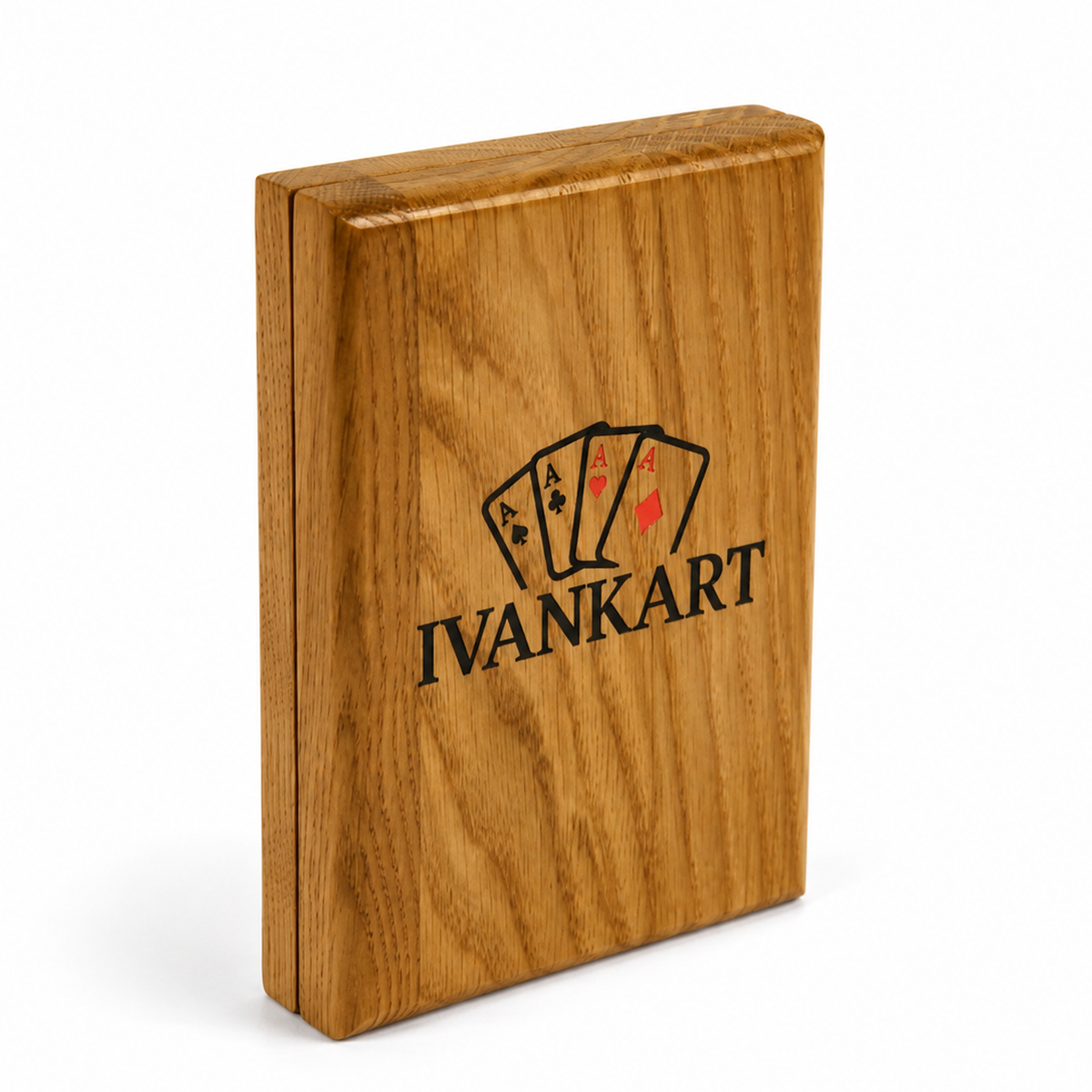 Welder Single Deck Vertical Oak Book-Style Case for Playing Cards