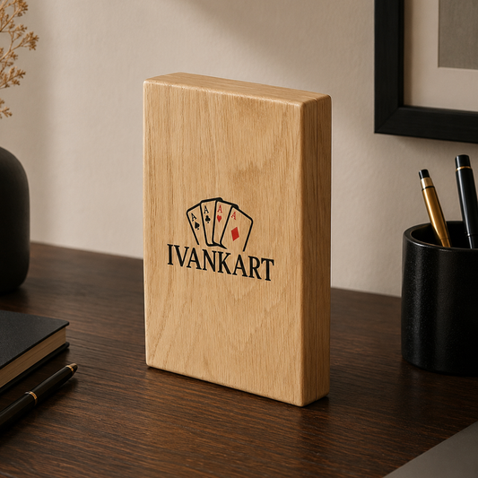 Welder Single Deck Vertical Oak Book-Style Case Nordic for Playing Cards