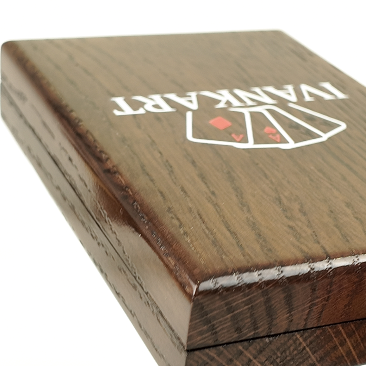 Single Deck Vertical Oak Book-Style Case Wenge for Playing Cards