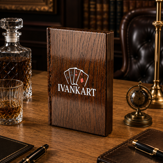 Welder Single Deck Vertical Oak Book-Style Case Wenge for Playing Cards