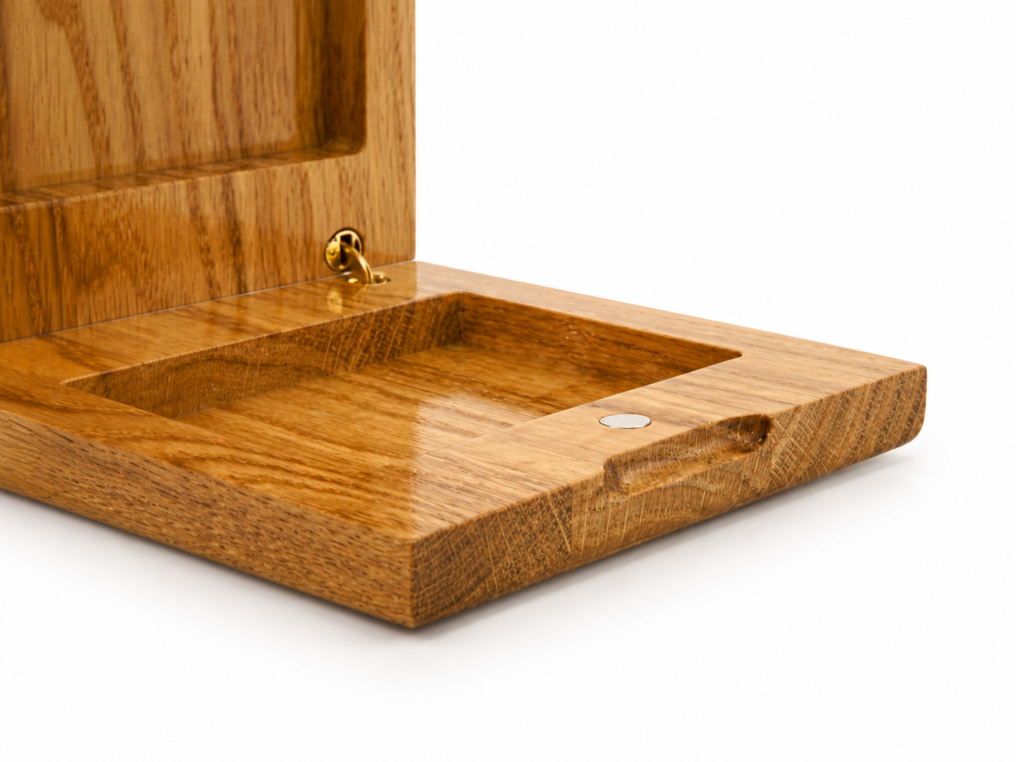 Single Deck Horizontal Oak Book-Style Case for Playing Cards