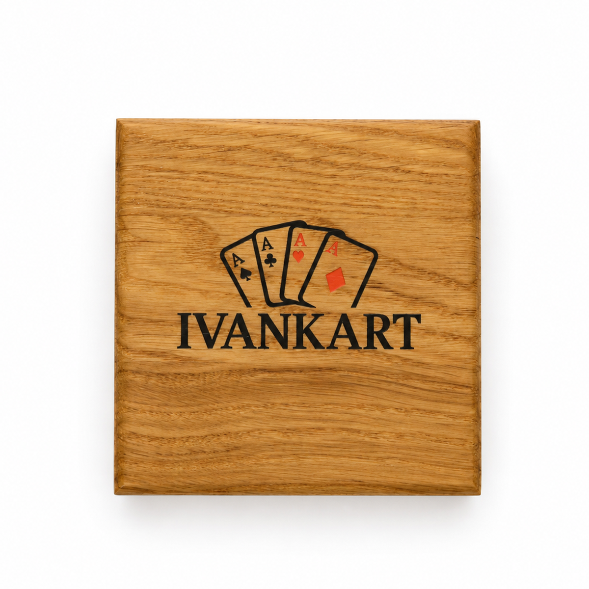 Bricklayer Single Deck Horizontal Oak Book-Style Case for Playing Cards