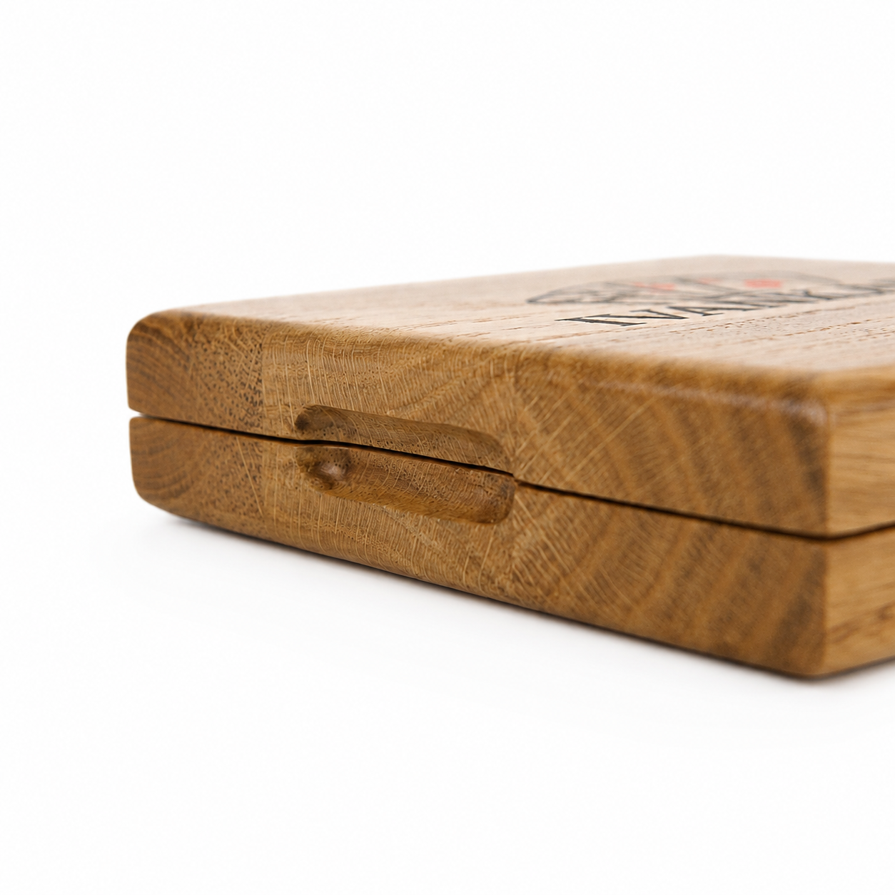 Single Deck Horizontal Oak Book-Style Case for Playing Cards