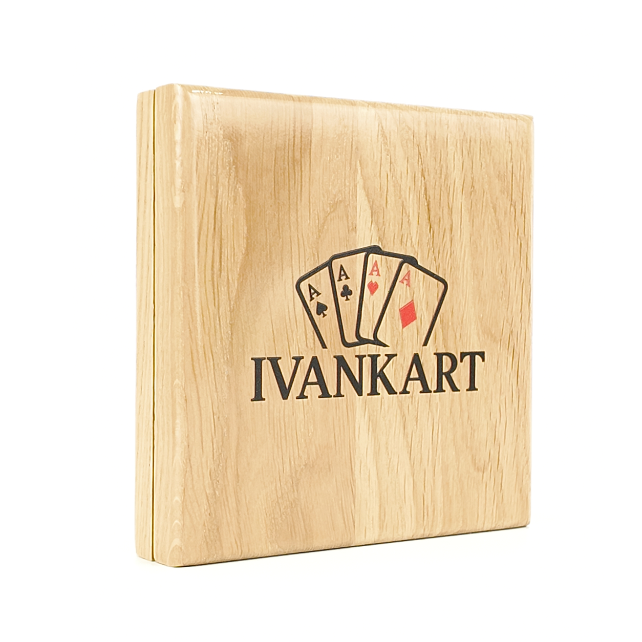Single Deck Horizontal Oak Book-Style Case Nordic for Playing Cards