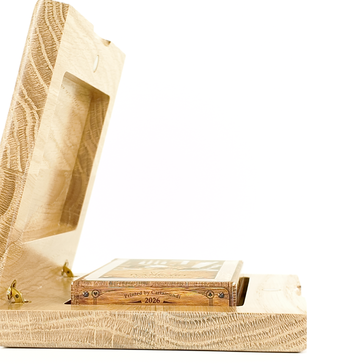 Single Deck Horizontal Oak Book-Style Case Nordic for Playing Cards