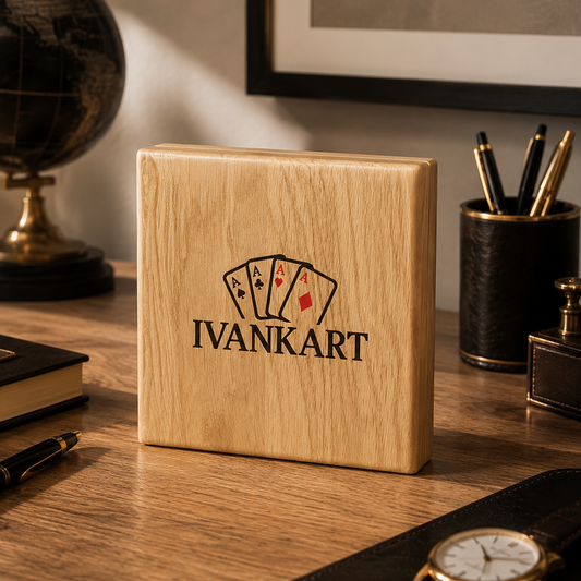 Bricklayer Single Deck Horizontal Oak Book-Style Case Nordic for Playing Cards