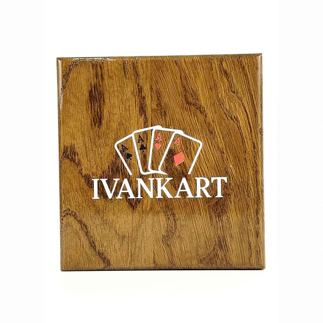 Single Deck Horizontal Oak Book-Style Case Walnut for Playing Cards