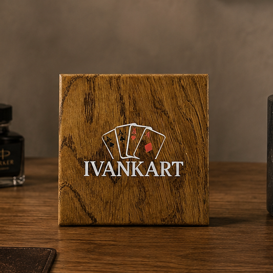 Bricklayer Single Deck Horizontal Oak Book-Style Case Walnut for Playing Cards