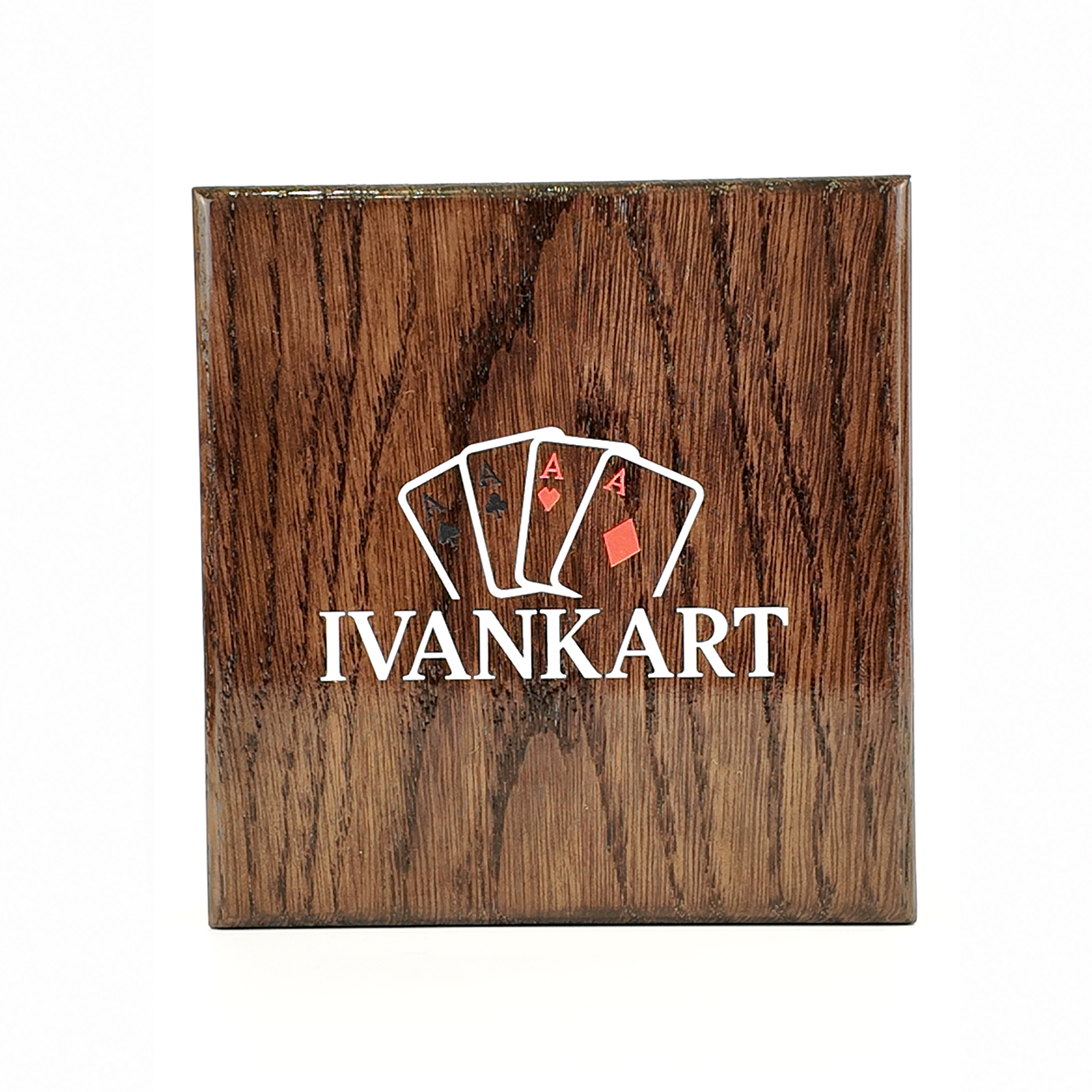 Single Deck Horizontal Oak Book-Style Case Wenge for Playing Cards