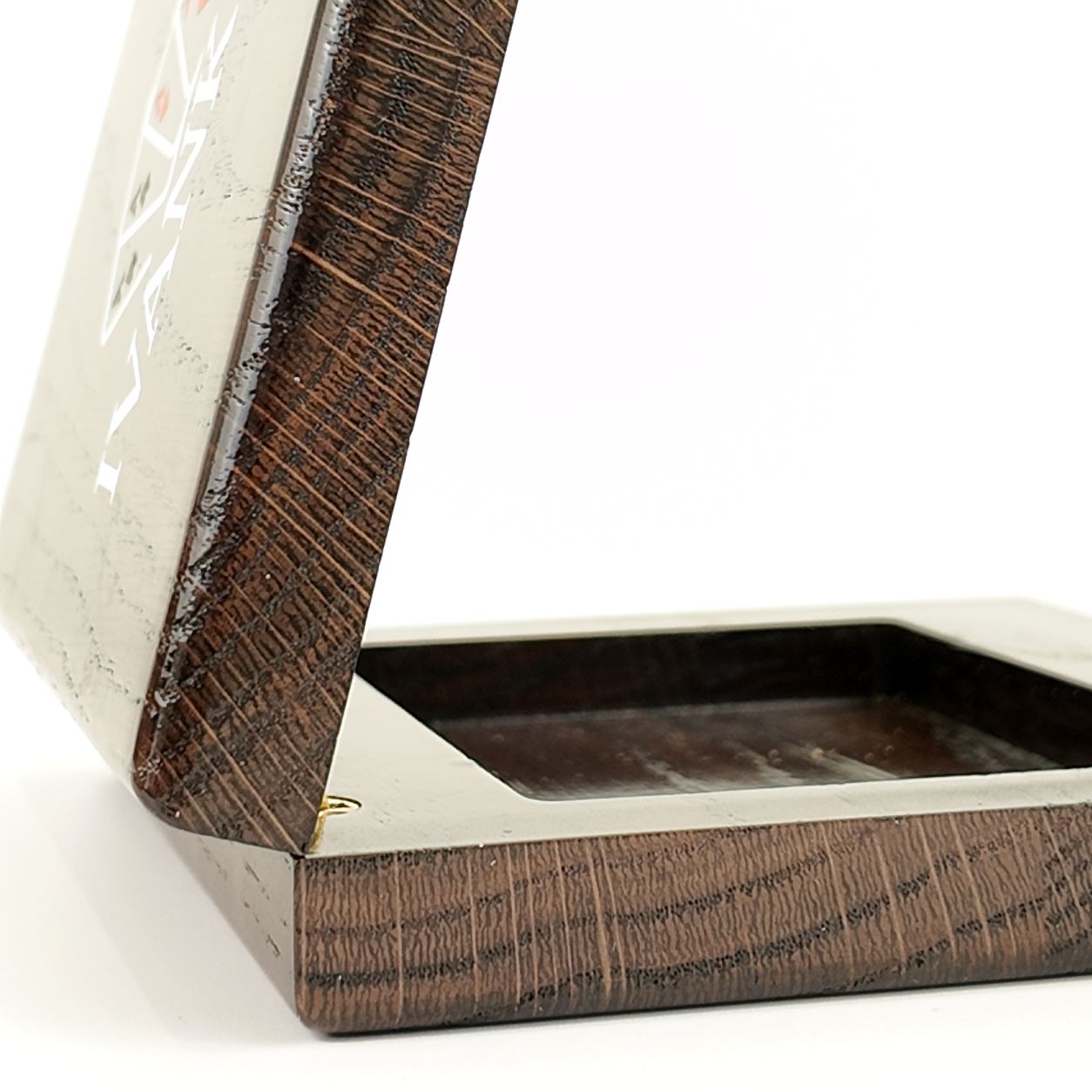 Single Deck Horizontal Oak Book-Style Case Wenge for Playing Cards