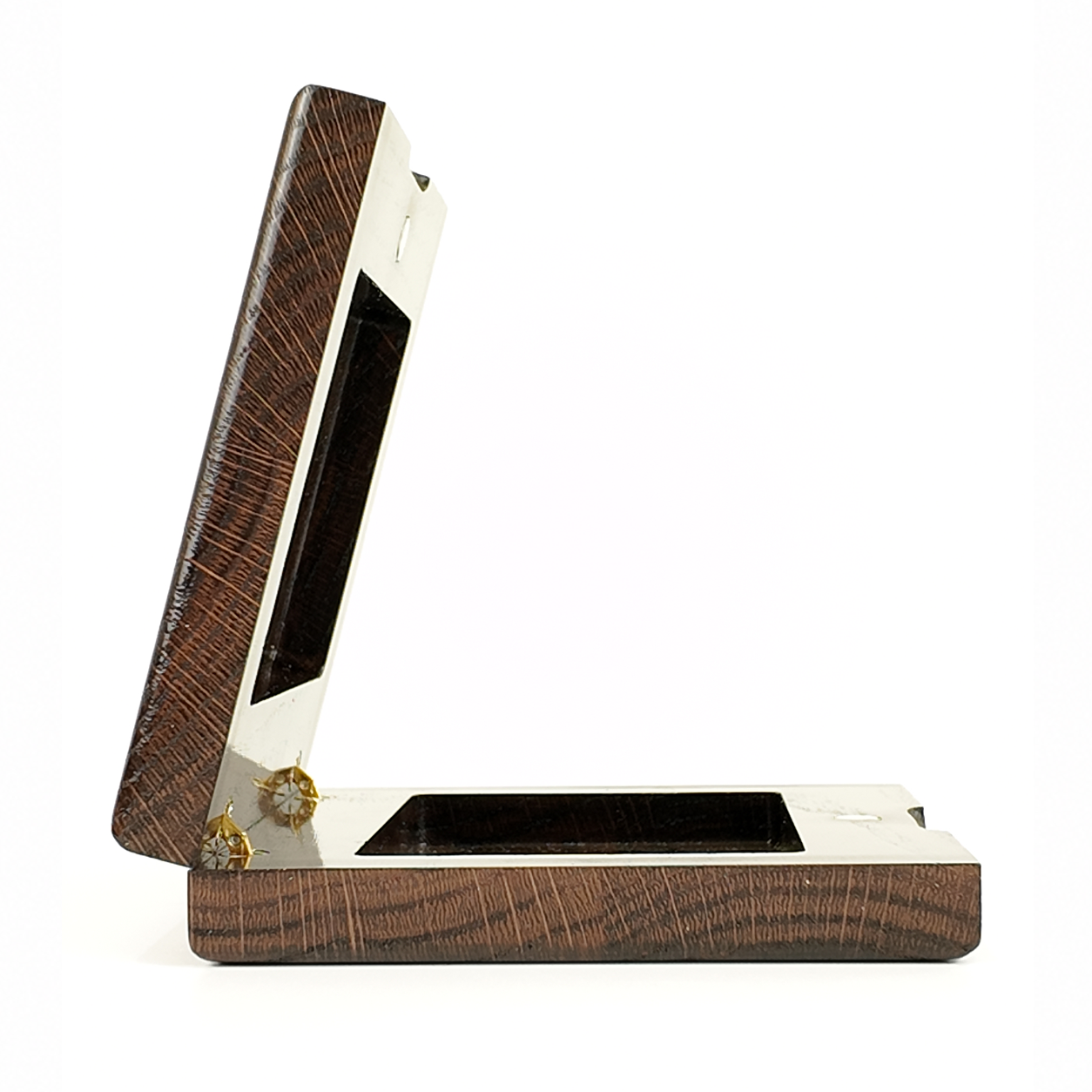 Single Deck Horizontal Oak Book-Style Case Wenge for Playing Cards
