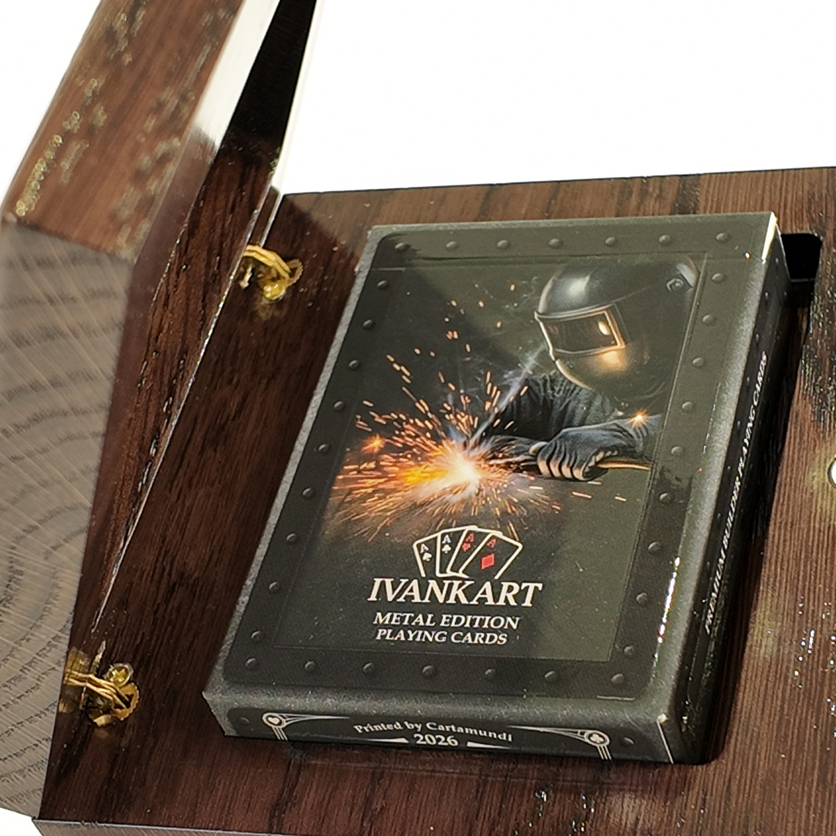 Einzeldeck-Eichenvitrine für Spielkarten