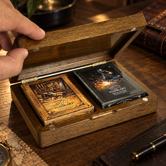 Architect Duo Book-Style Collector Set Walnut + 2 Decks by Ivankart