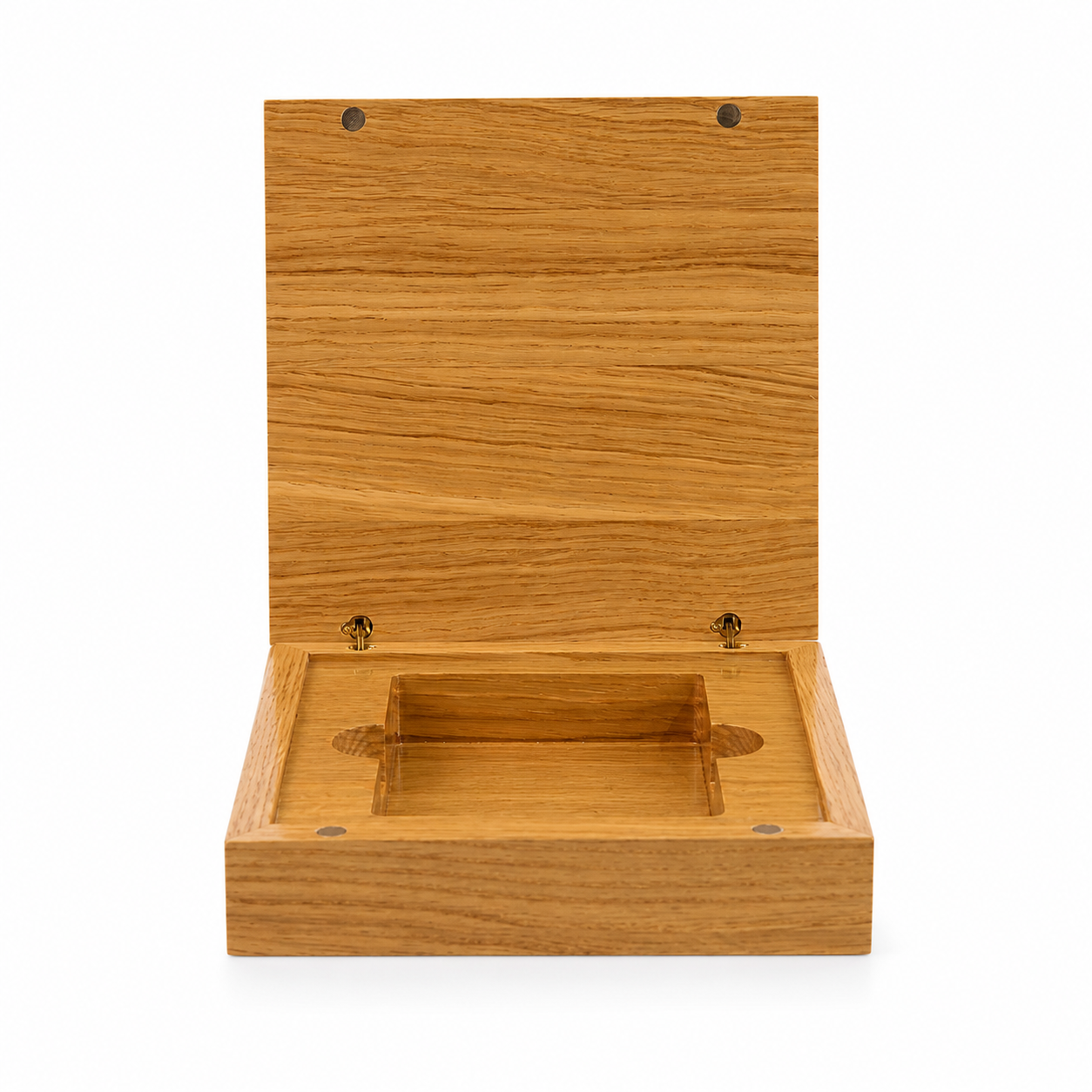 Oak Single Deck Book-Style Case with Finger Cutout for Playing Cards
