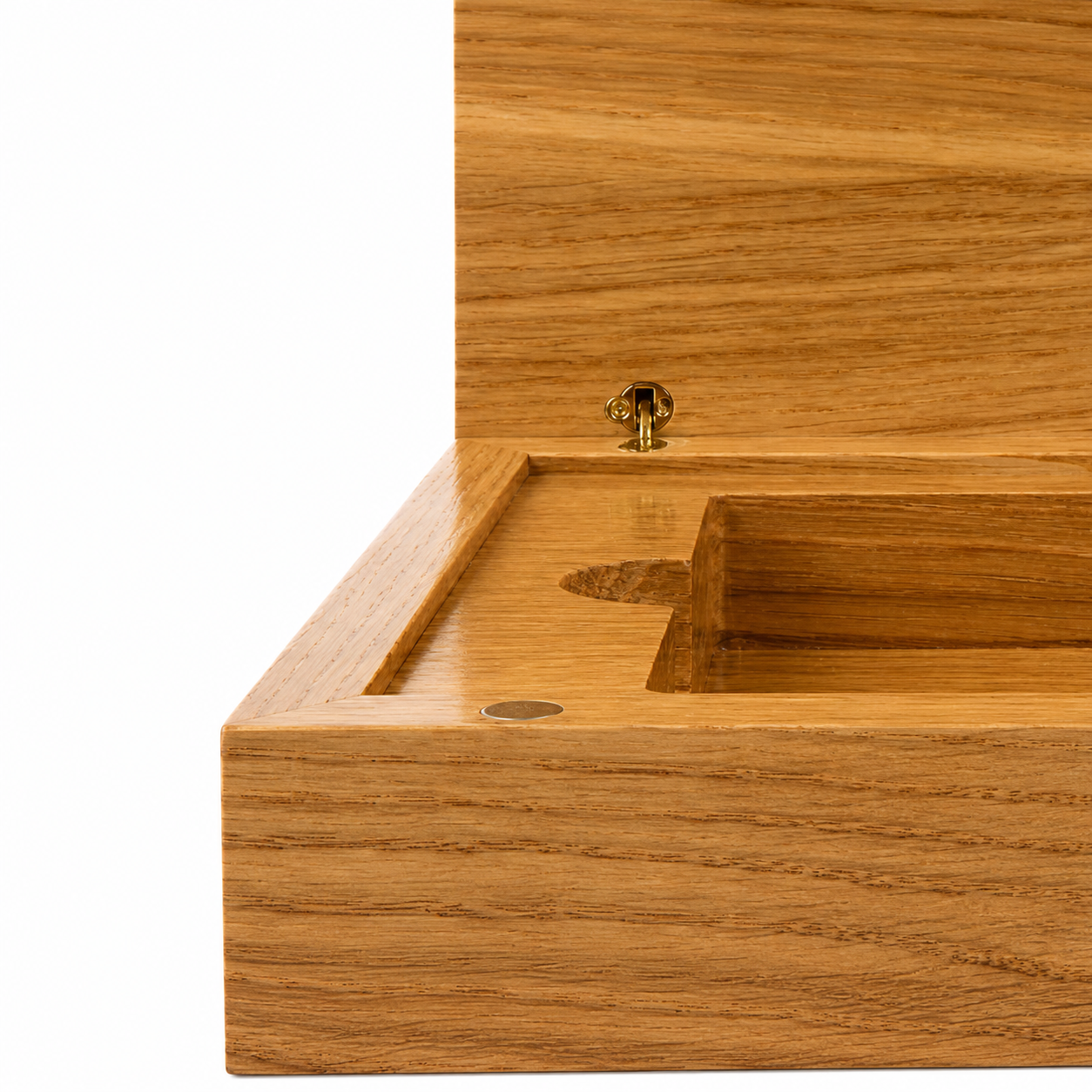 Oak Single Deck Book-Style Case with Finger Cutout for Playing Cards