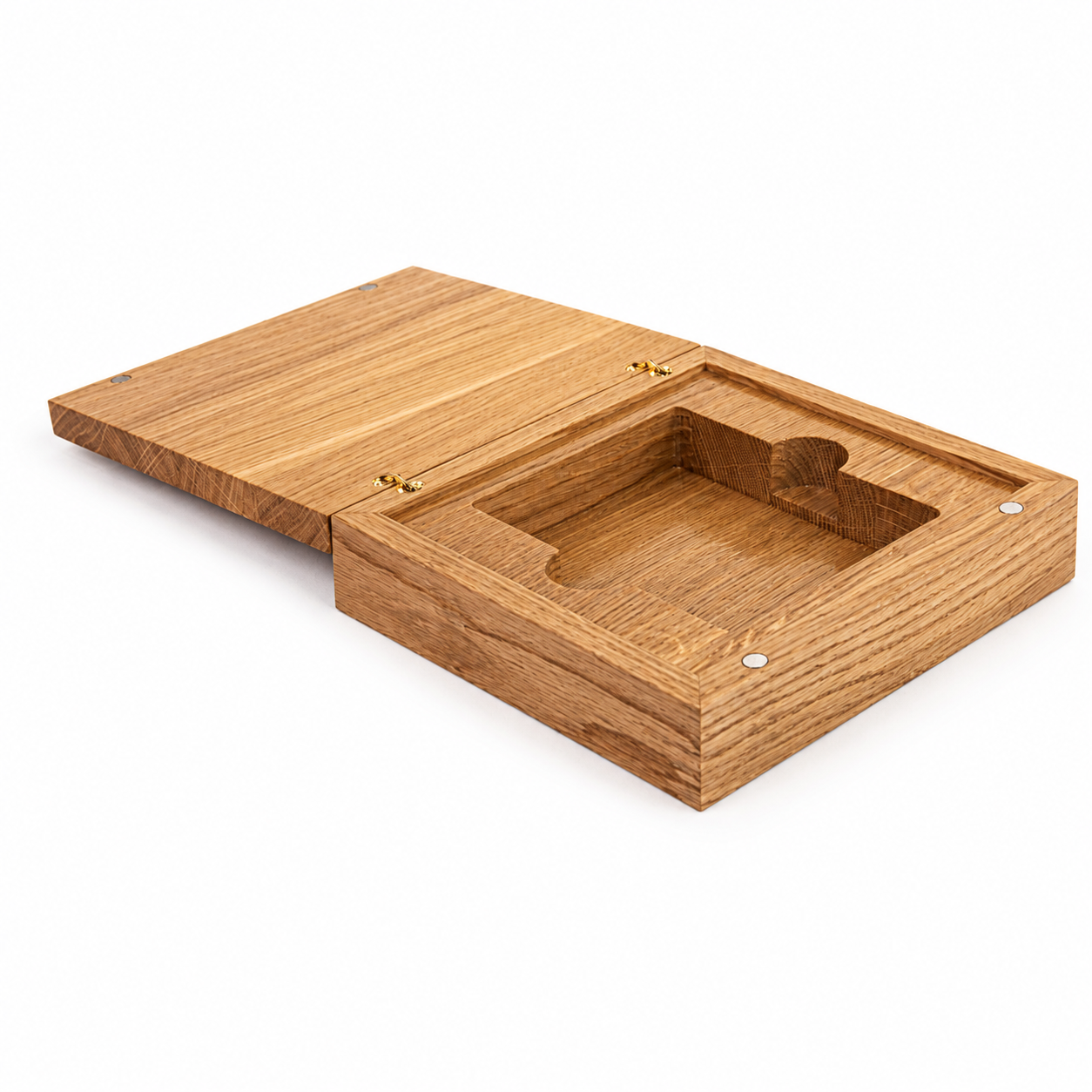Oak Single Deck Book-Style Case with Finger Cutout for Playing Cards