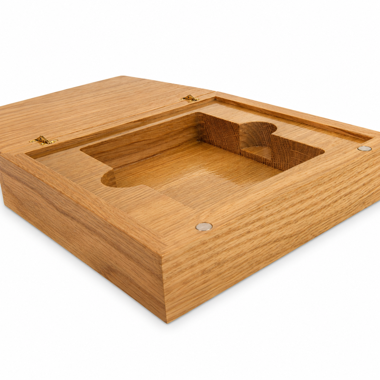 Oak Single Deck Book-Style Case with Finger Cutout for Playing Cards