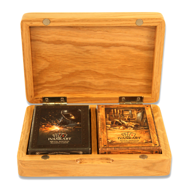 Set Duo Book-Style Case + Wood & Metal Decks by Ivankart