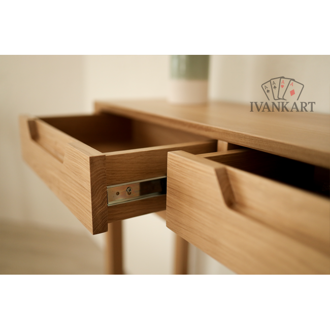 Oak Console with Two Drawers