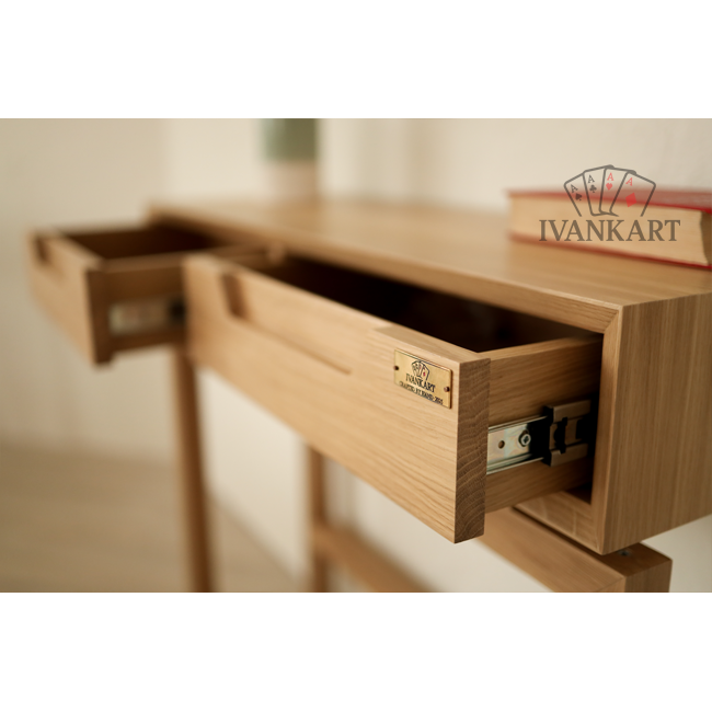 Oak Console with Two Drawers