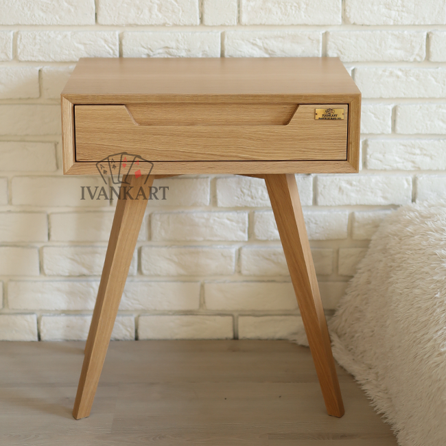 Oak Handcrafted Small Bedside Table